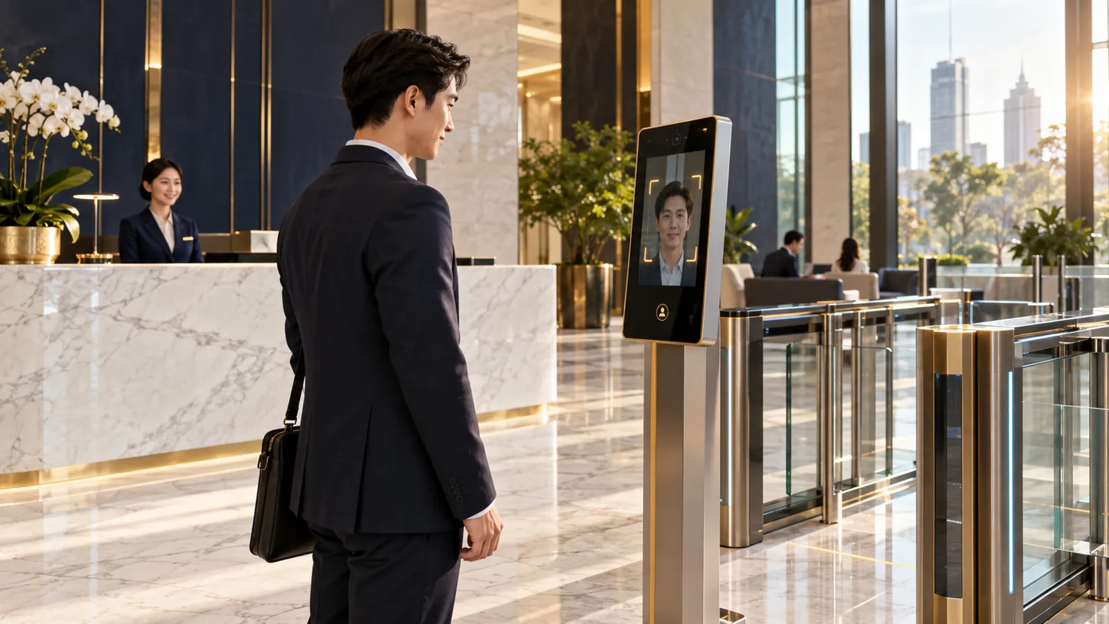 Sảnh lễ tân nhận diện khuôn mặt